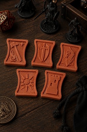 DND Coin Token Seti 25 Parça 5 Farklı Tasarım Masaüstü Rol Yapma Oyunu Oyun Jetonları