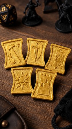 DND Coin Token Seti 25 Parça 5 Farklı Tasarım Masaüstü Rol Yapma Oyunu Oyun Jetonları