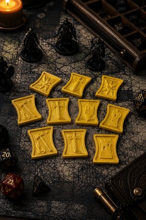 DND Coin Token Seti 25 Parça 5 Farklı Tasarım Masaüstü Rol Yapma Oyunu Oyun Jetonları