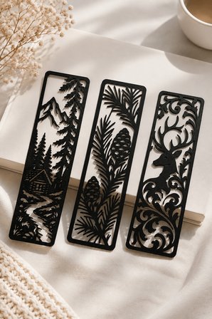 3lü Dekoratif Kitap Ayracı Seti 20x5 cm Şık Tasarım Kitap Bookmark Hediyelik Okuma Aksesuarı