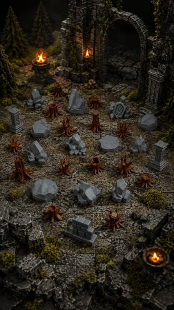 D&D Terrain Set 29 Parça  Masaüstü RPG, Pathfinder ve TTRPG Arazi Seti Dekorları