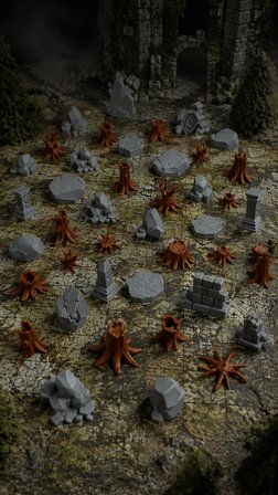 D&D Terrain Set 29 Parça  Masaüstü RPG, Pathfinder ve TTRPG Arazi Seti Dekorları