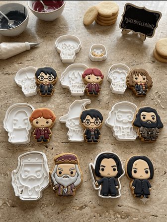 Harry Potter Kurabiye Kalıbı 10lu Set  Şeker Hamuru, Fondan ve Oyun Hamuru Kalıpları
