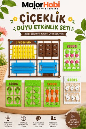 Mini Bahçe Duyu Etkinlik Seti  Montessori Oyun ve Duyu Gelişim Eğitim Materyali