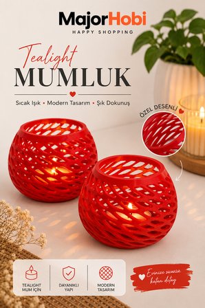 Modern Tasarım Dekoratif Kafes Mumluk - 2li Set