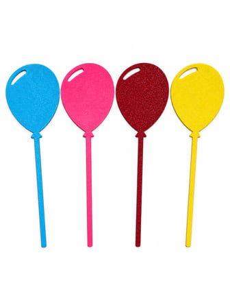 4’lü Balon Pasta Süsü 14 cm  Doğum Günü ve Özel Günler İçin Renkli Pasta Dekoru