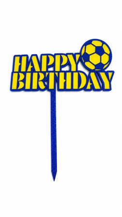 Happy Birthday Pasta Süsü 14x14 cm  Doğum Günü Pasta Dekoru ve Cake Topper