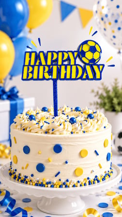 Happy Birthday Pasta Süsü 14x14 cm  Doğum Günü Pasta Dekoru ve Cake Topper