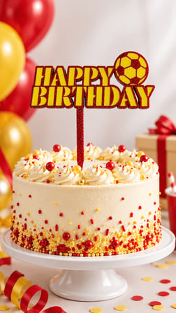 Happy Birthday Pasta Süsü 14x14 cm  Doğum Günü Pasta Dekoru ve Cake Topper