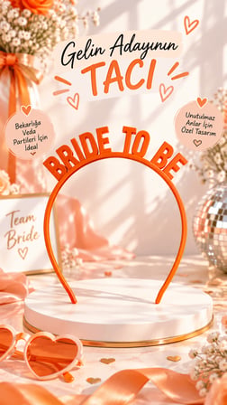 Bride To Be Yazılı Gelin Tacı Bekarlığa Veda Partisi Saç Aksesuarı