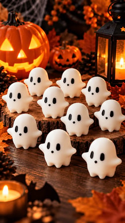 Halloween Hayalet Figürü 3 cm 10’lu Set – Mini Dekoratif Hayalet Süsleme