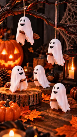Süpürgeli Hayalet Figürü 6 cm 5’li Set – Halloween Dekoratif Süs
