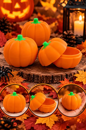 Halloween Balkabağı Şeker - Oyuncak Kutusu 6 cm 3’lü Set – Kapaklı Mini Kutu