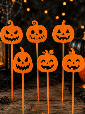 Halloween Balkabağı Pasta ve Cupcake Süsü 5,5x14,5 cm – Dekoratif Topper