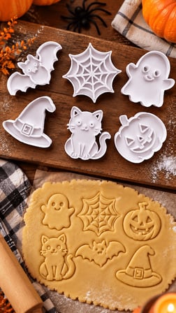Halloween Kurabiye Kalıbı 6’lı Set 4-8 cm – Balkabağı Hayalet Yarasa Kedi Cadı
