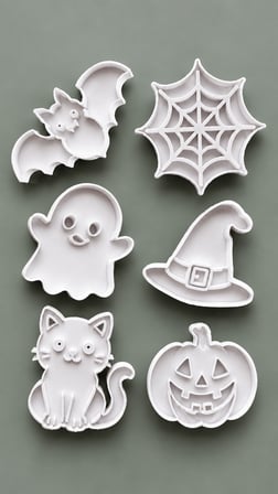 Halloween Kurabiye Kalıbı 6’lı Set 4-8 cm – Balkabağı Hayalet Yarasa Kedi Cadı