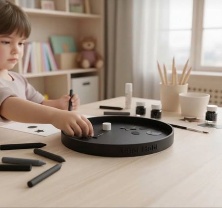 Duyusal Oyun ve Etkinlik Tepsisi - Montessori Aktarma ve Oyun Tepsisi - Siyah