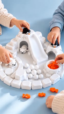 Kutup Macera Oyun Seti 3D Baskı Penguen Kutup Ayısı Figürlü Duyusal Oyun ve Aktivite Seti
