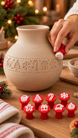 Yılbaşı Temalı Hamur Damga Seti 8li Noel Baba Kar Tanesi Kurabiye Oyun Hamuru Kil Baskı Kalıbı