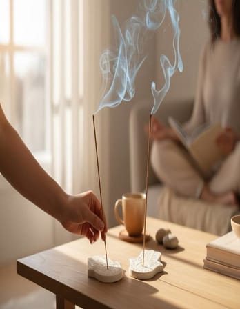 Boyanabilir Taş Tozu Hamsa (Fatma Ana Eli) Tütsülük – El Yapımı Tütsü Standı, Minimal Ev Aksesuarı