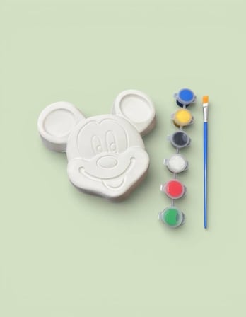 Taş Tozu El Yapımı Boyanabilir Mickey Mouse Figür Boyama Seti 12x12 cm – 6 Boya + Fırça