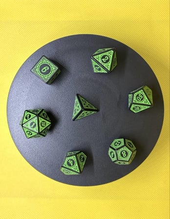 DND FRP 7’li Zar Seti – Yeşil Renkli  Dungeons & Dragons Masaüstü RPG Oyun Zarı Seti - Kopya