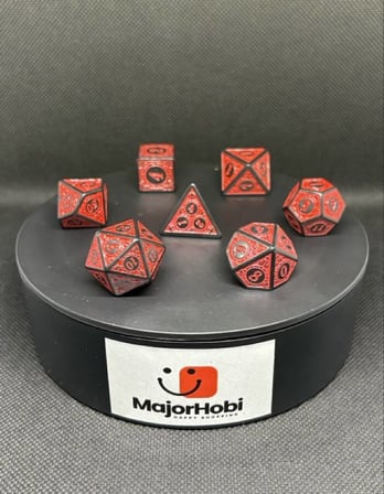 DND FRP 7’li Zar Seti – Kırmızı Renkli  Dungeons & Dragons Masaüstü RPG Oyun Zarı Seti