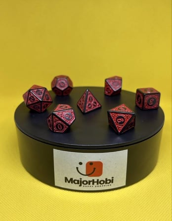 DND FRP 7’li Zar Seti – Kırmızı Renkli  Dungeons & Dragons Masaüstü RPG Oyun Zarı Seti