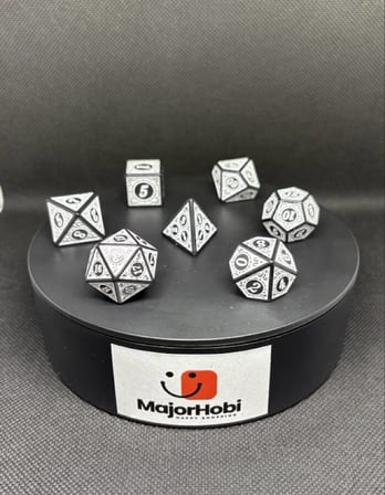 DND FRP 7’li Zar Seti – Beyaz Renkli  Dungeons & Dragons Masaüstü RPG Oyun Zarı Seti