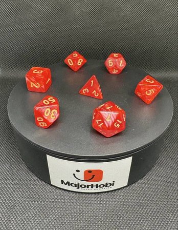 DND FRP 7’li Zar Seti – Sedefli Kırmızı  Dungeons & Dragons Masaüstü RPG Oyun Zarı Seti