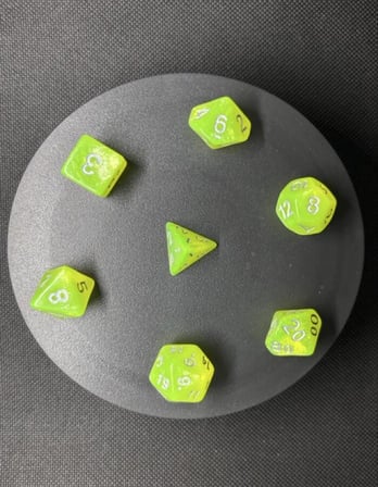 DND FRP 7’li Zar Seti – Simli Yeşil  Dungeons & Dragons Masaüstü RPG Oyun Zarı Seti