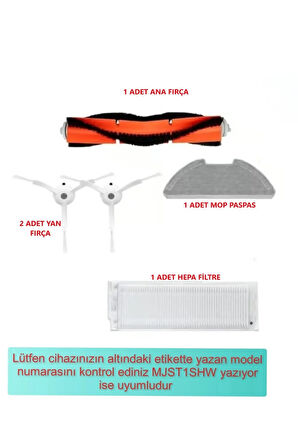 Mi Robot MJST1SHW Mop 2 Süpürge uyumlu fırça yedek parça seti