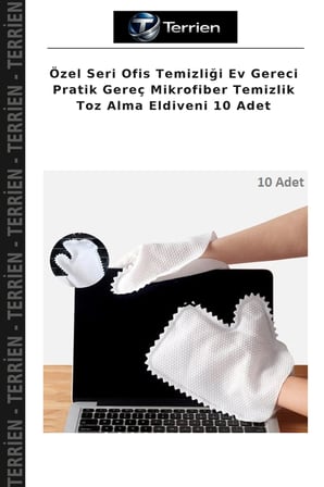 Özel Seri Ofis Temizliği Ev Gereci Pratik Gereç Mikrofiber Temizlik Toz Alma Eldiveni 10 Adet