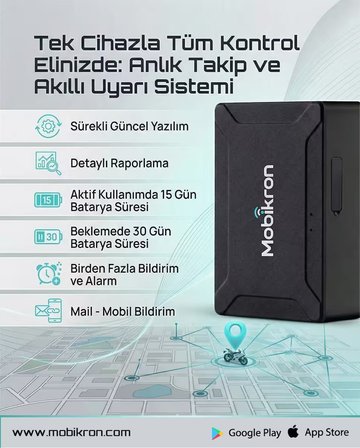 MK-500-1 Motosiklet GPS Takip Cihazı 2026 - Mıknatıslı Kablosuz Akü Bitirmez 24 Ay Hat Dahil Şarjlı
