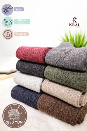 Kadın Koyun Yünü Lambswool Kışlık 3'lü Set Çorap