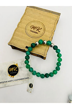 GERÇEK YEŞİL AKİK TAŞI BİLEKLİK MK.013.015