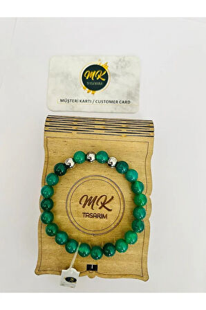 GERÇEK YEŞİL AKİK TAŞI BİLEKLİK MK.013.015