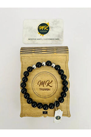 GERÇEK OBSİDYEN TAŞI BİLEKLİK MK.013.016