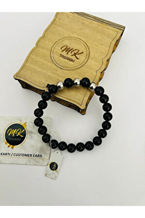 GERÇEK OBSİDYEN TAŞI BİLEKLİK MK.013.016