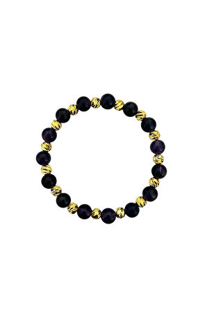 MK TASARIM GERÇEK AMETİST TAŞI BİLEKLİK MK.031.008