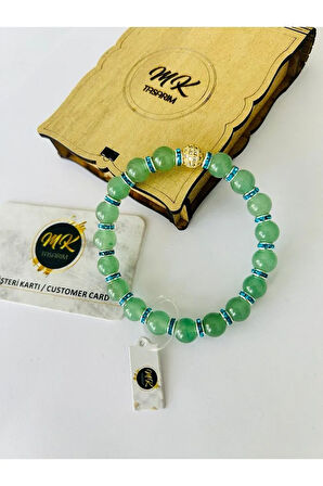 MK TASARIM GERÇEK AVENTURİN TAŞI BİLEKLİK MK.032.001