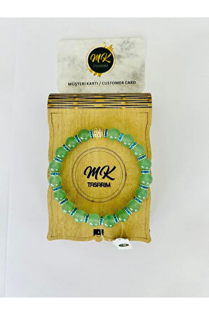 MK TASARIM GERÇEK AVENTURİN TAŞI BİLEKLİK MK.032.001