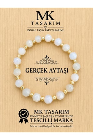 MK TASARIM GERÇEK AYTAŞI BİLEKLİK MK.7000.843- RAHATLIK-DİNGİNLİK-ENERJİ- STRES BİLEKLİĞİ