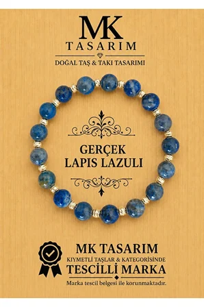 GERÇEK LAPİS LAZULİ BİLEKLİK MK.7000.848- RAHATLIK-DİNGİNLİK-ENERJİ- STRES BİLEKLİĞİ
