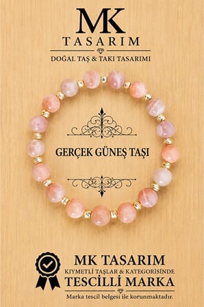 MK TASARIM GERÇEK GÜNEŞ TAŞI BİLEKLİK MK.7000.850- RAHATLIK-DİNGİNLİK-ENERJİ- STRES BİLEKLİĞİ
