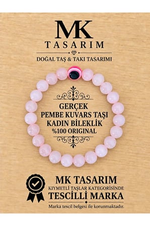 GERÇEK PEMBE KUVARS BİLEKLİK MK.7000.861- RAHATLIK-DİNGİNLİK-ENERJİ- STRES BİLEKLİĞİ- RENKLERİ BOYA DEĞİLDİR -KENDİ RENGİDİR