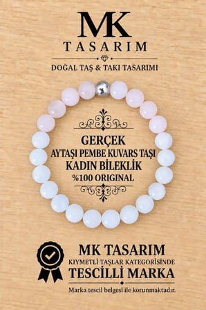 GERÇEK PEMBE KUVARS BİLEKLİK MK.7000.862- RAHATLIK-DİNGİNLİK-ENERJİ- STRES BİLEKLİĞİ- RENKLERİ BOYA DEĞİLDİR -KENDİ RENGİDİR