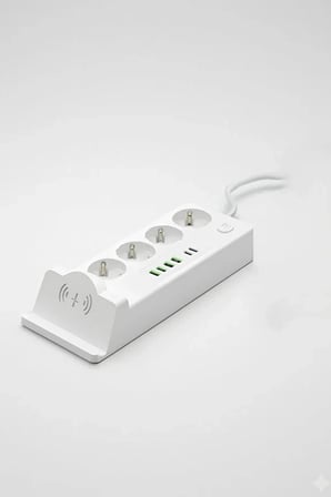 Akım Korumalı Kablosuz Şarjlı Masaüstü Priz | 4 Priz, 4 Usb, 2 Type-c