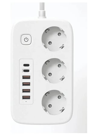  akım Korumalı Priz Ve Masaüstü Şarj İstasyonu Kablosuz 3 Priz ,4 Usb, 2 Type-c Girişli 2 Metre