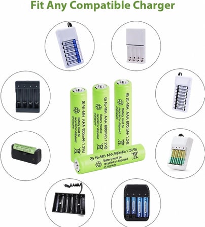 800 Mah 1.2v Aaa Ni-cd Şarj Edilebilir Pil 12 Adet